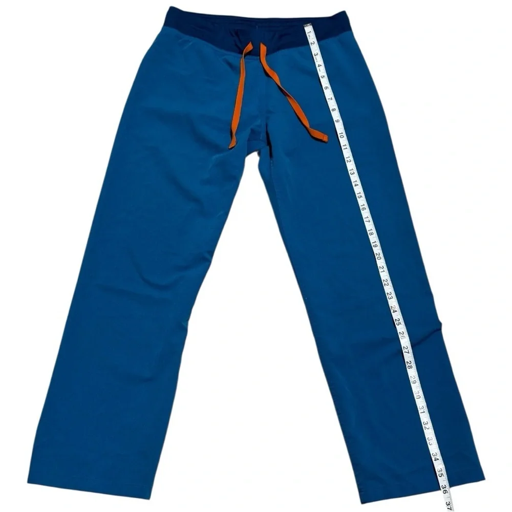 FIGS T21003P Technical Blue Scrub Pants Size S/P – Drawstring Waist, Stretch Fit